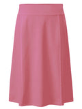 Girl's Stretch Cotton Knit Panel Below the Knee Length A-Line Skirt