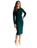 Rib Knit Layering Shell modest Dress Hunter Green