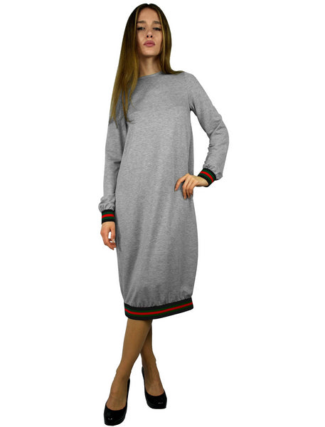 Women's Designer Stripe Trimmed Comfy Dress