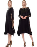 black ultra suede casual Fashionable modest dress