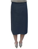 Baby'O Women's Basic Lightweight Below the Knee Midi Length Denim Straight Skirt