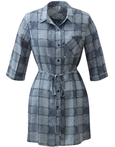 Women's Lightweight 3/4 Sleeve Button Down Shirt Tunic