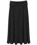 Girl's Fold Over Waist Stretch Knit Long Skirt