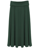 Girl's Fold Over Waist Stretch Knit Long Skirt