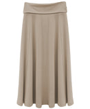 Girl's Fold Over Waist Stretch Knit Long Skirt