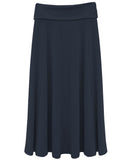Girl's Fold Over Waist Stretch Knit Long Skirt