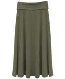 Girl's Fold Over Waist Stretch Knit Long Skirt