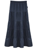 Girl's Ankle Length Long Denim 5 Tiered Skirt 4 to 18 years old