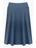 Girl's Stretch Cotton Knit Panel Below the Knee Length A-Line Skirt