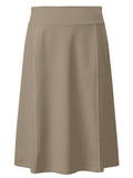 Girl's Stretch Cotton Knit Panel Below the Knee Length A-Line Skirt