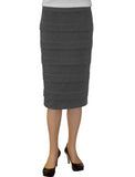 Women's Ponte Stretch Knit Layered Panel Skirt