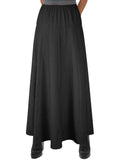 Women's Ultra Soft Lightweight Denim Fit and Flare A-Line Maxi Skirt