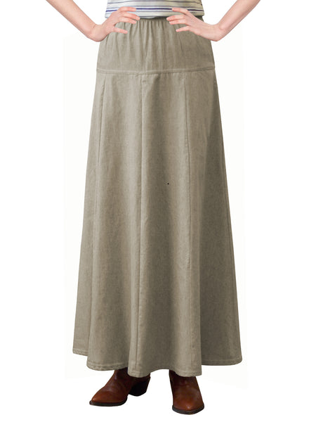 Women's Ultra Soft Lightweight Denim Fit and Flare A-Line Maxi Skirt –  Baby'O Clothing Co.