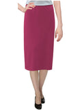 Women's Basic Modest 26" Below the Knee Length Midi Stretch Knit Straight Skirt