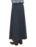 Women's Long Ankle Length Denim A-Line Panel Skirt