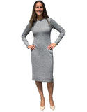 super  fitted metallic Modest shell dress silver