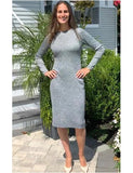 super  fitted metallic Modest shell dress silver