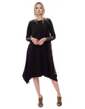 black ultra suede casual Fashionable modest dress