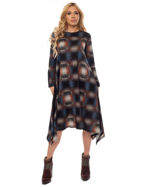 casual Fashionable modest Brushed Sweater Knit Hanky Dress