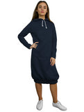 Super Comfy Hoodie Sweatshirt Bubble Modest Dress Navy
