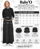 Women's 100% Cotton Lightweight Denim Cargo Pocket Maxi Skirt