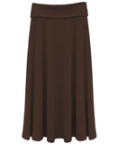 Girl's Fold Over Waist Stretch Knit Long Skirt