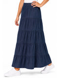 Girl's Ankle Length Long Denim 5 Tiered Skirt 4 to 18 years old