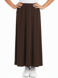 Girl's Stretch Knit Fit and Flare A-Line Maxi Skirt