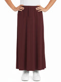 Girl's Stretch Knit Fit and Flare A-Line Maxi Skirt