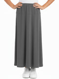 Girl's Stretch Knit Fit and Flare A-Line Maxi Skirt