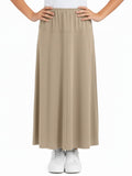 Girl's Stretch Knit Fit and Flare A-Line Maxi Skirt