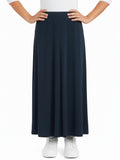 Girl's Stretch Knit Fit and Flare A-Line Maxi Skirt