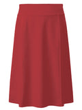 Girl's Stretch Cotton Knit Panel Below the Knee Length A-Line Skirt