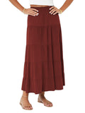Women's Tiered Boho Midi Skirt