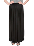 Women's Original Black Slinky Knit BIZ Style Ankle Length Long Skirt