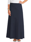 Women's Stretch Cotton Knit Panel Maxi A-Line Skirt