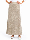 Women's Stretch Knit Acid Wash Maxi A-Line Skirt