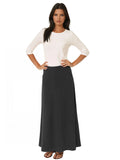 Women's Stretch Cotton Knit Western Style Ankle Length A-Line Skirt