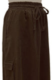 Women's 100% Cotton Lightweight Corduroy Cargo Pocket Maxi Skirt
