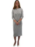Women's Seersucker Striped Knit Slim Dress