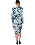 Women's Aqua Splash Water Colored Print Comfy Cover Up Midi Dress