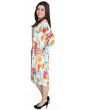 Women's Spring Time Feathers Printed Comfy Cover-Up Midi Dress