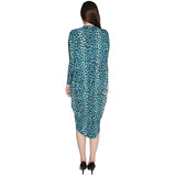 Women's Teal Bits and Pieces Print Comfy Cover Up Midi Dress