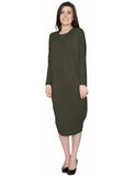 Women's Micro Suede Knit Comfy Midi Dress