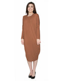 Women's Micro Suede Knit Comfy Midi Dress