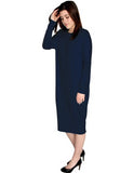 Women's Long Sleeve Comfy Cover-Up Midi Dress