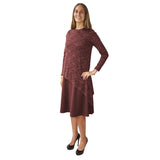 Women's Sweater Knit Layered Asymmetrical Midi Dress