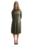 Women's Sweater Knit Layered Asymmetrical Midi Dress