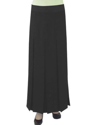 Women's 4" Wide Box Pleated Ankle Length Long Maxi Skirt