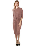 Womens Twisted Drape Front Comfy Dress
